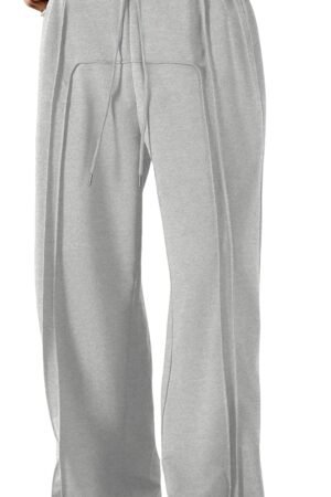 Mens Wide Leg Sweatpants Casual Straight Baggy Drawstring Loose Fit Sweats Basic Workout Track Pants with Pockets