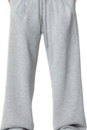 Men's Baggy Sweatpants Wide Leg Lounge Sweat Pants with Pockets